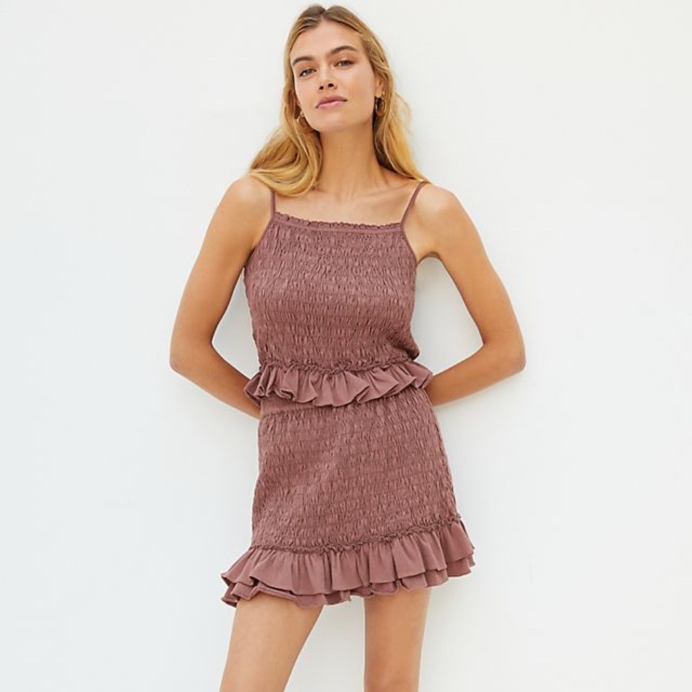 ANTHROPOLOGIE NWT 'Forever That Girl' Smocked Ruffle Skirt & Top Set